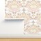 Art Deco Floral Damask Large Scale Art Nouveau Champagne Beige Custom Pre-pasted Wallpaper by Spoonflower Pre-Pasted Wallpaper 2FT Wide